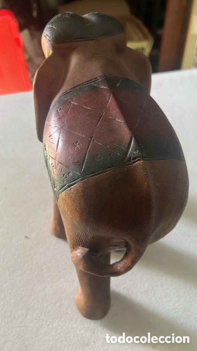 Antig&uuml;edades: FIGURA ELEFANTE TALLADA MADERA - Foto 3