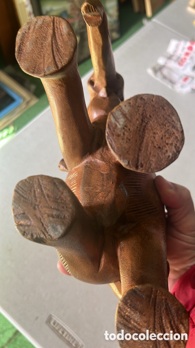 Antig&uuml;edades: FIGURA ELEFANTE TALLADA MADERA - Foto 4