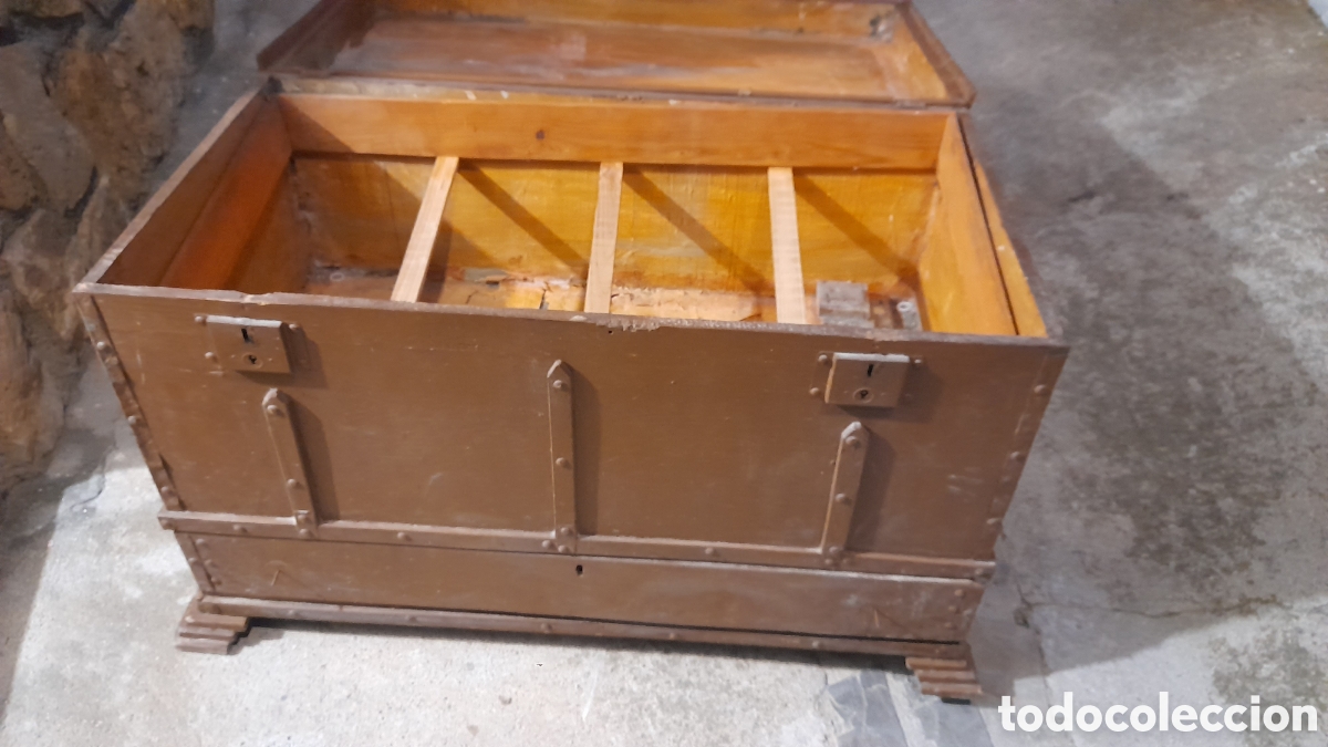 Antig&uuml;edades: Antiguo baul de madera para restaurar - Foto 4