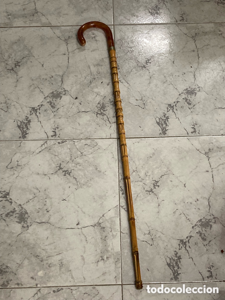 Antig&uuml;edades: Bast&oacute;n de bamb&uacute; y mango resina - Foto 1