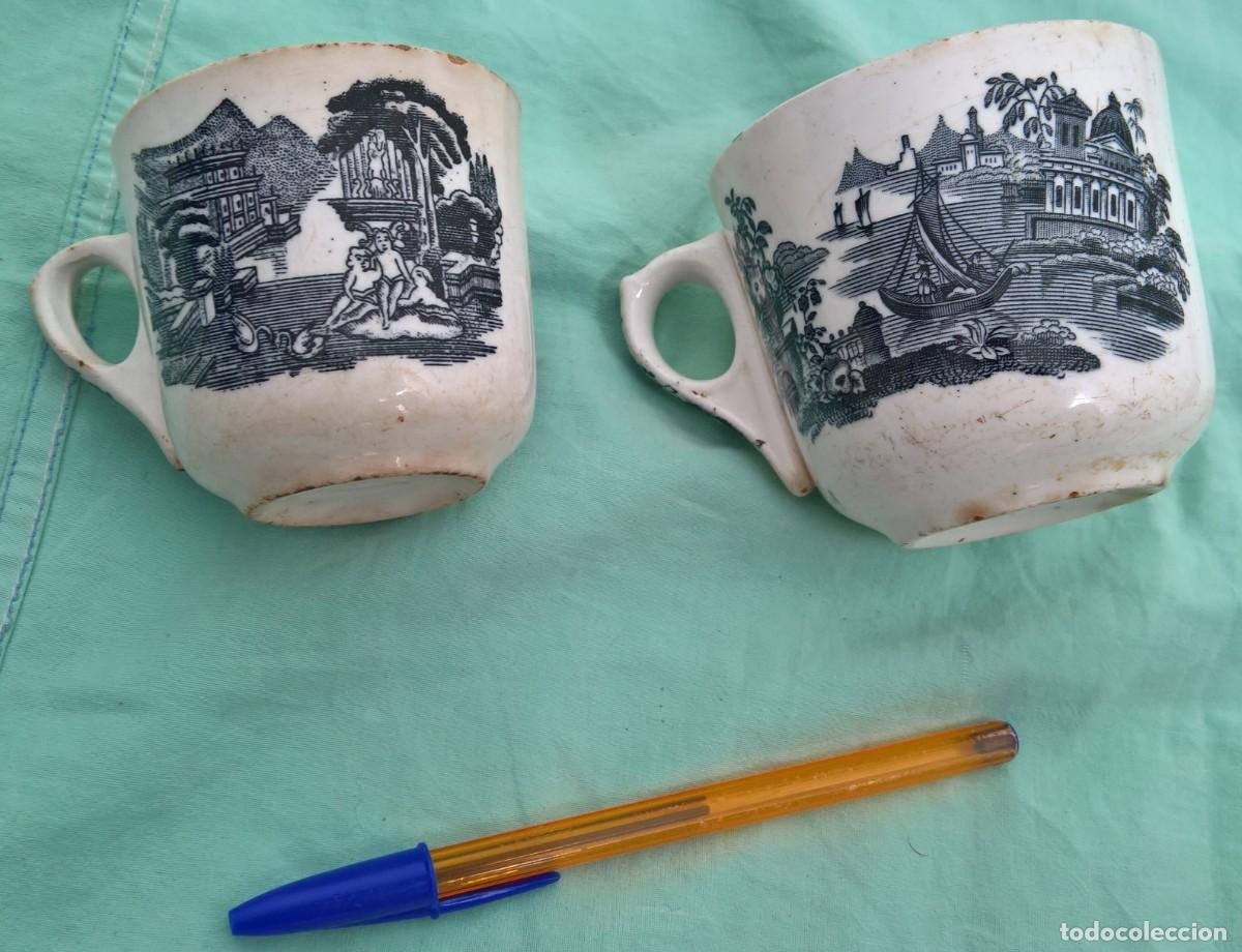 Antigüedades: antiguas tazas porcelana..dos tazas.