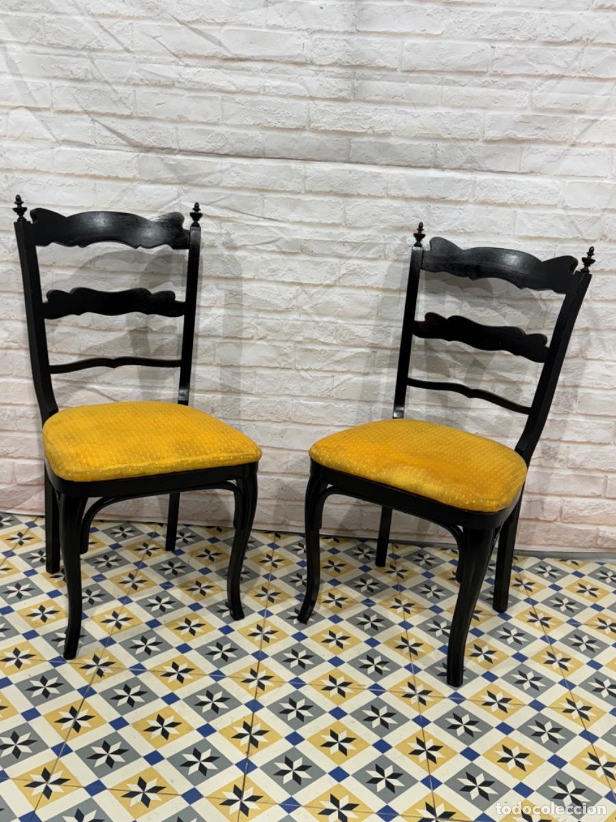 Antig&uuml;edades: PAREJA DE SILLAS VINTAGE EN MADERA - Foto 6