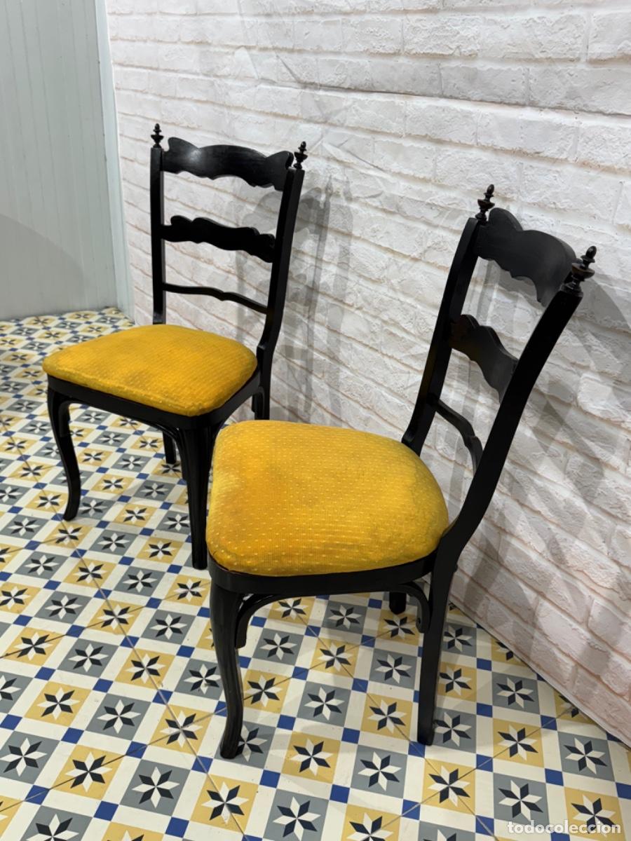 Antig&uuml;edades: PAREJA DE SILLAS VINTAGE EN MADERA - Foto 7