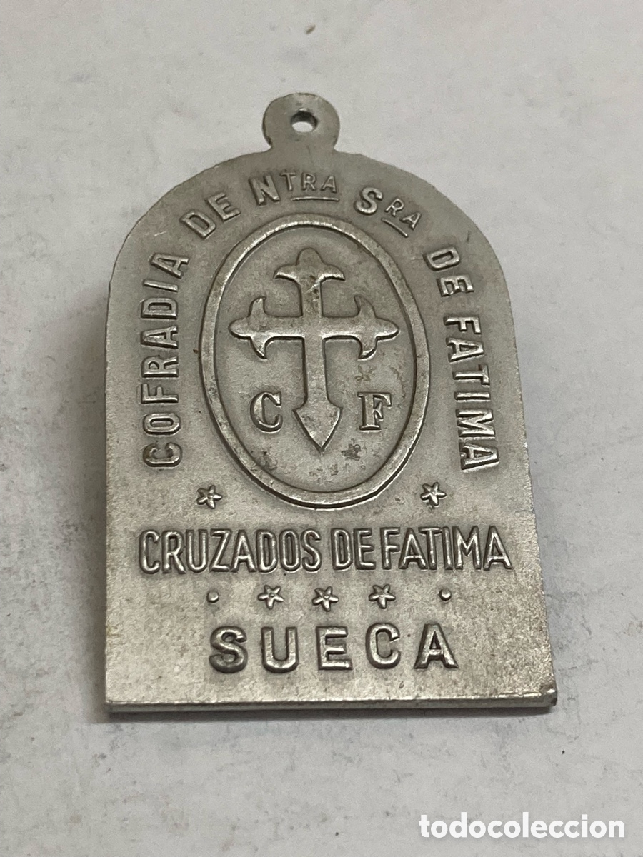 Antig&uuml;edades: Medalla de metal religiosa C366 - Foto 2