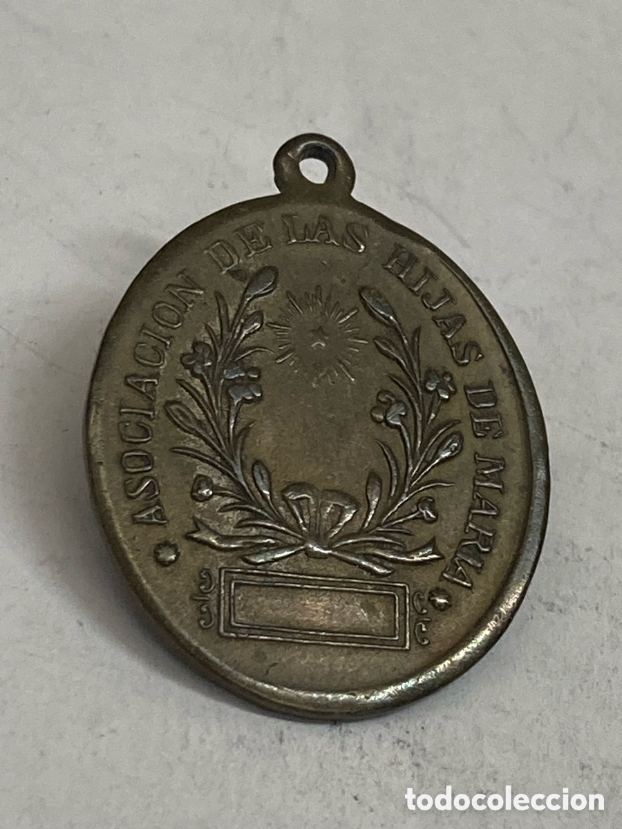 Antig&uuml;edades: Medalla de metal religiosa C366 - Foto 2