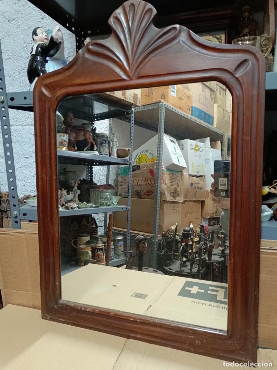 Antig&uuml;edades: ANTIGUO ESPEJO CATALAN DE MADERA TALLADA, PPS S. XX -E2 - Foto 1