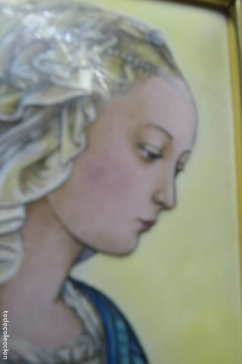 Antig&uuml;edades: Cuadro tipo esmalte. Virgen Maria - Foto 4