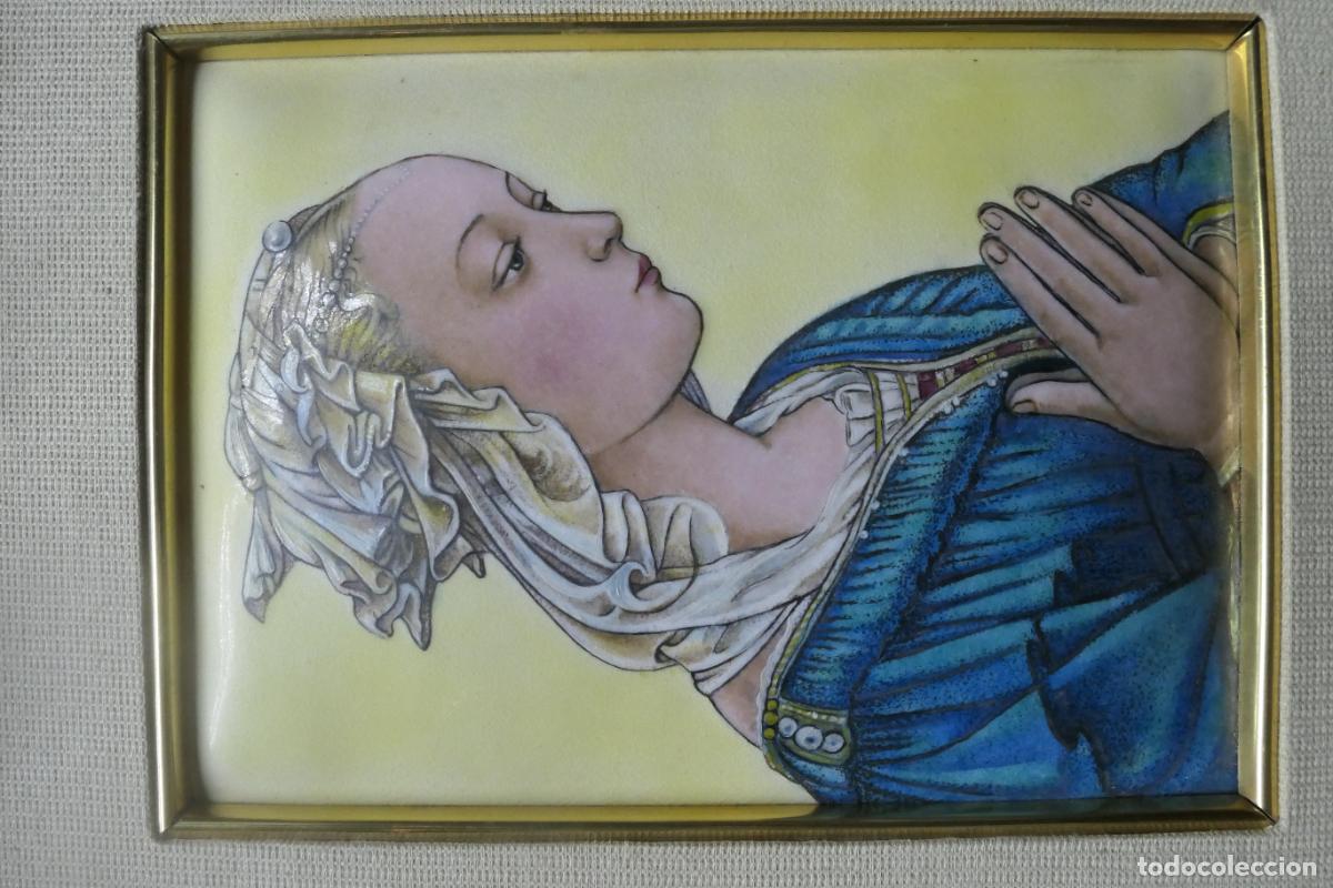 Antig&uuml;edades: Cuadro tipo esmalte. Virgen Maria - Foto 6