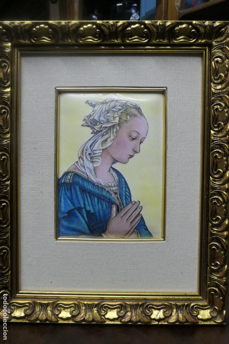 Antig&uuml;edades: Cuadro tipo esmalte. Virgen Maria - Foto 10