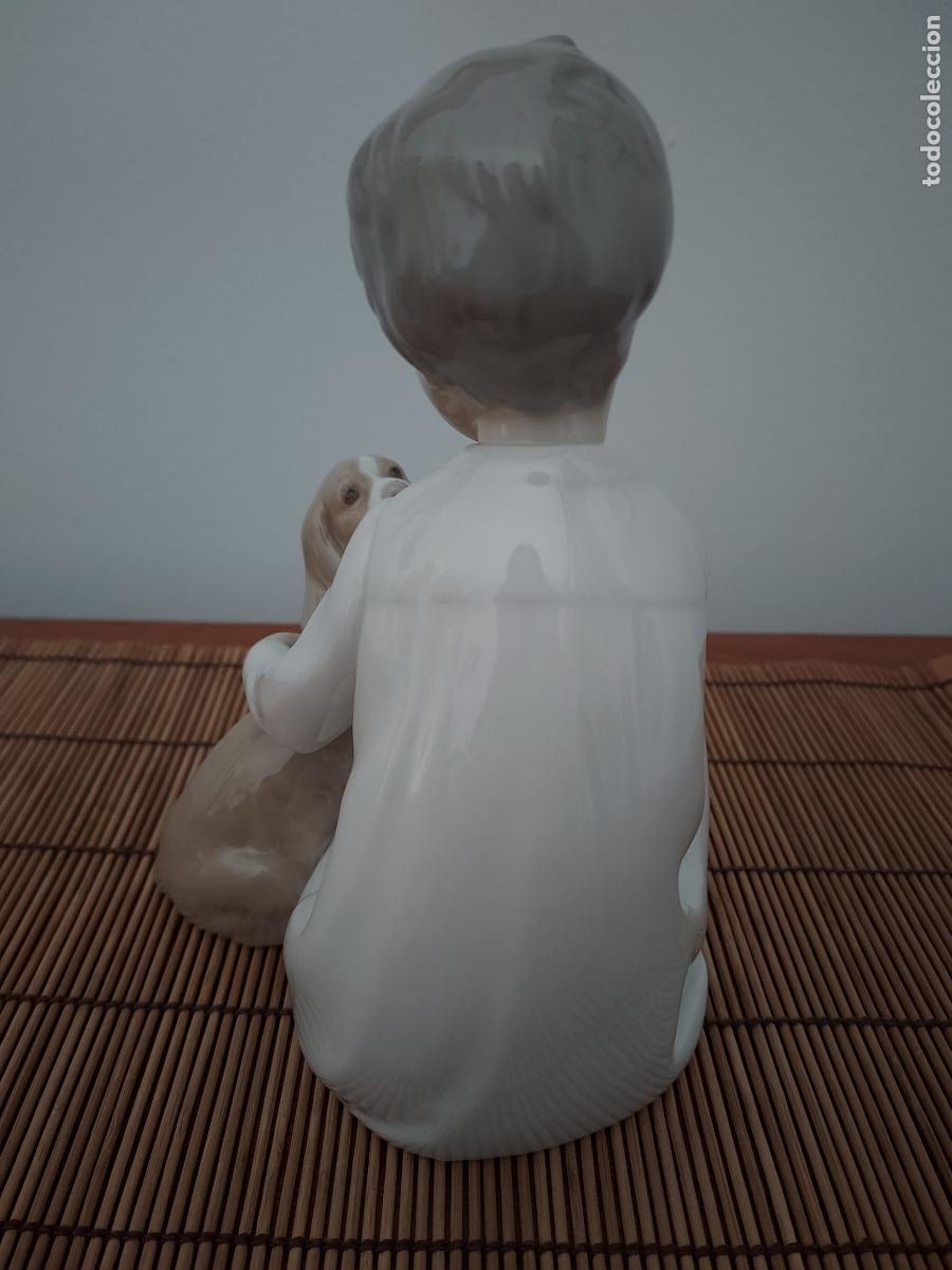 Antig&uuml;edades: Porcelana Lladr&oacute; ni&ntilde;o con perro - Foto 9