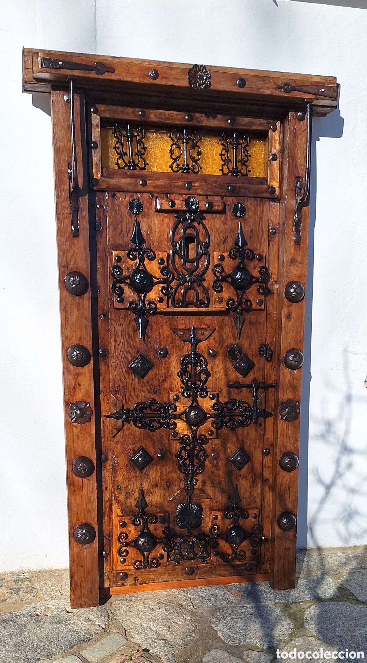 Antig&uuml;edades: Puerta antig&uuml;a de madera y forja - Foto 4