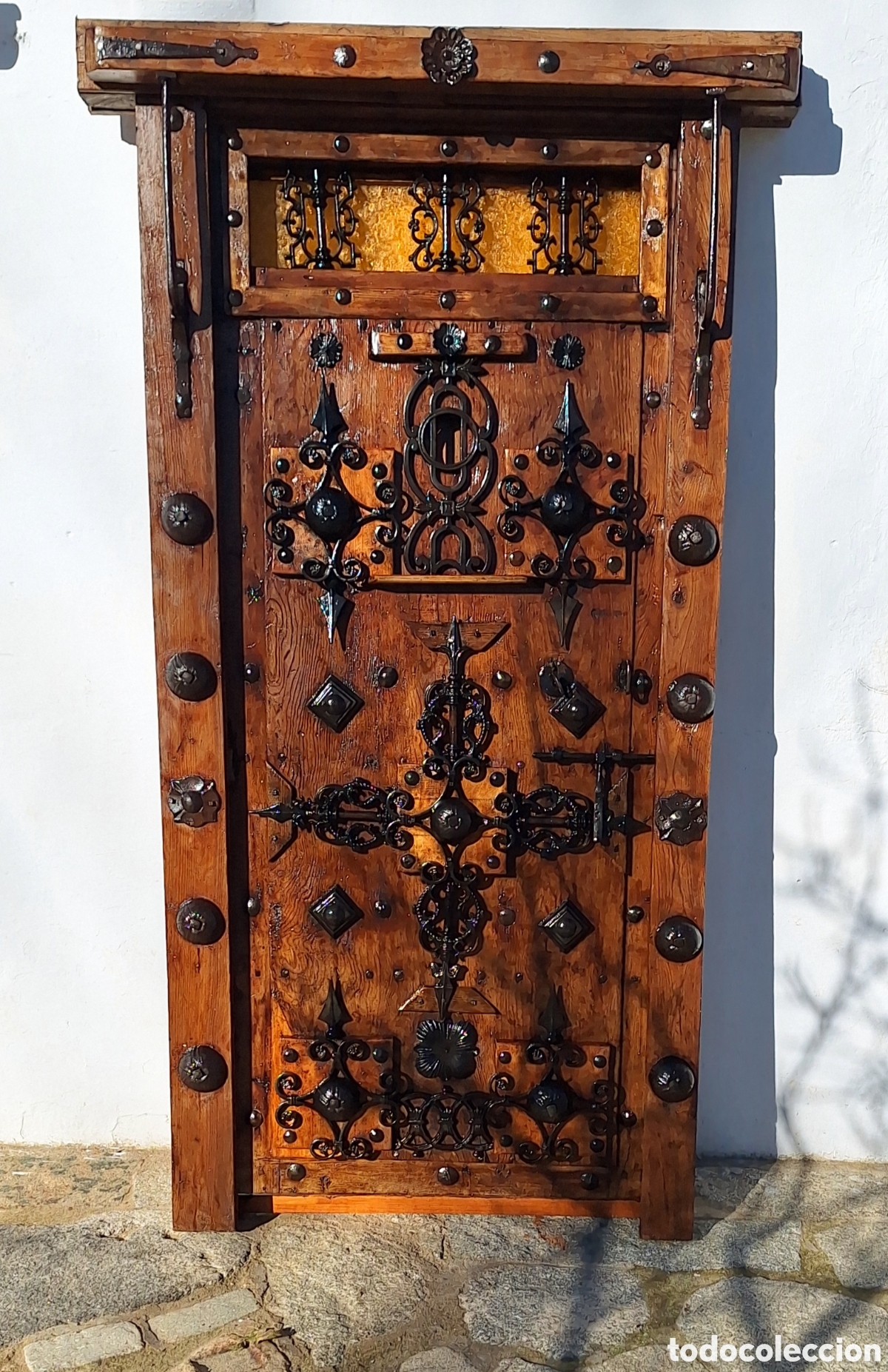Antig&uuml;edades: Puerta antig&uuml;a de madera y forja - Foto 5
