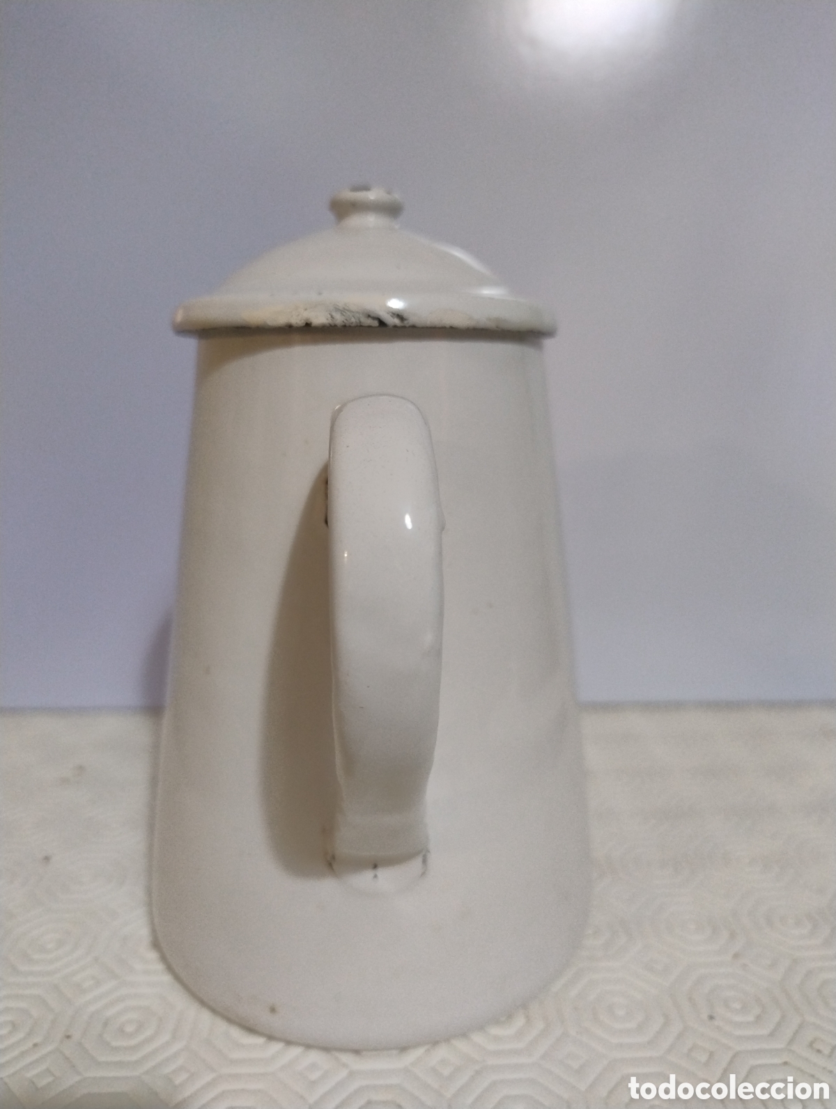 Antig&uuml;edades: Cafetera de hierro esmaltado hecho en Espa&ntilde;a - Foto 2