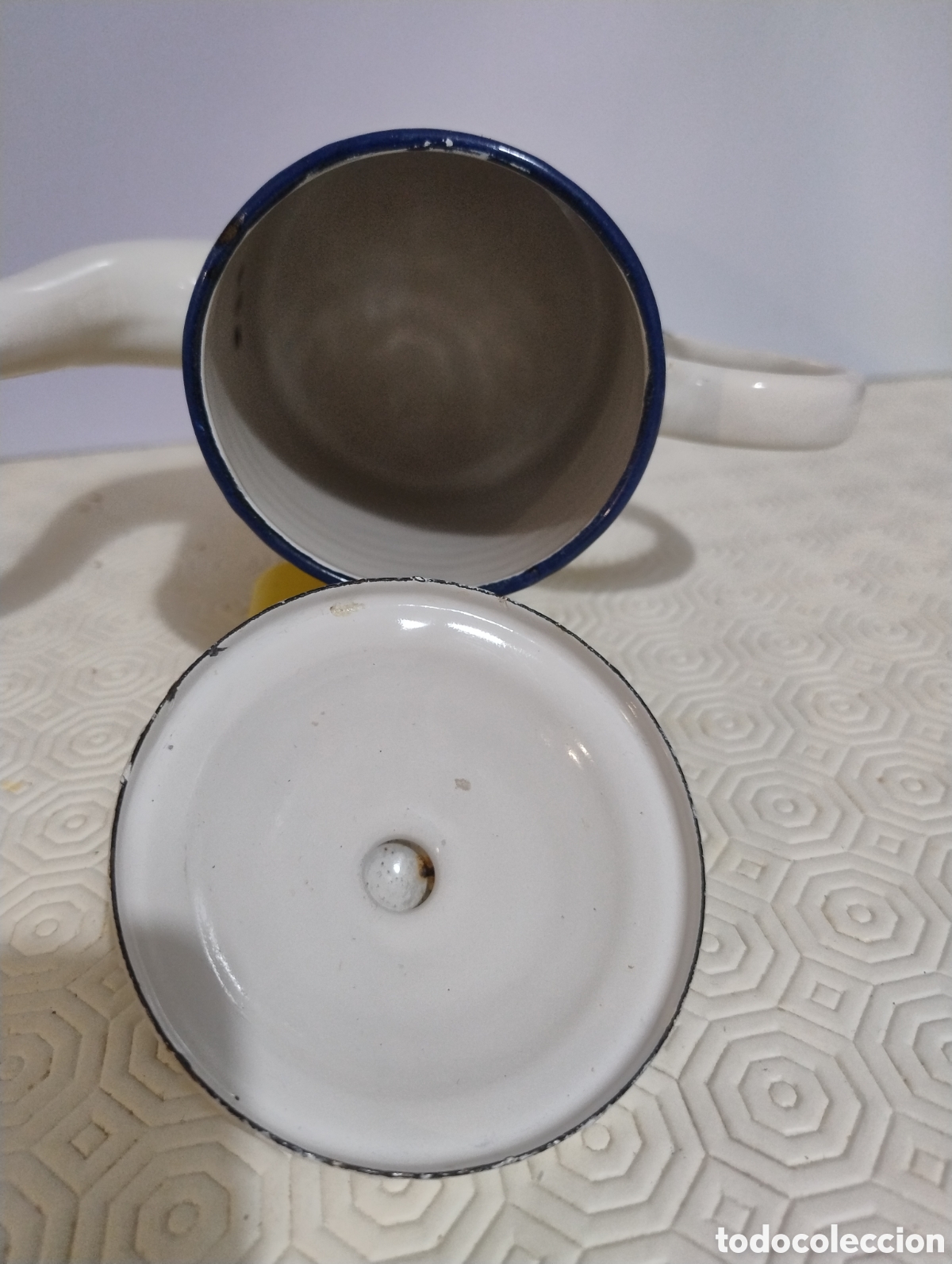 Antig&uuml;edades: Cafetera de hierro esmaltado hecho en Espa&ntilde;a - Foto 5