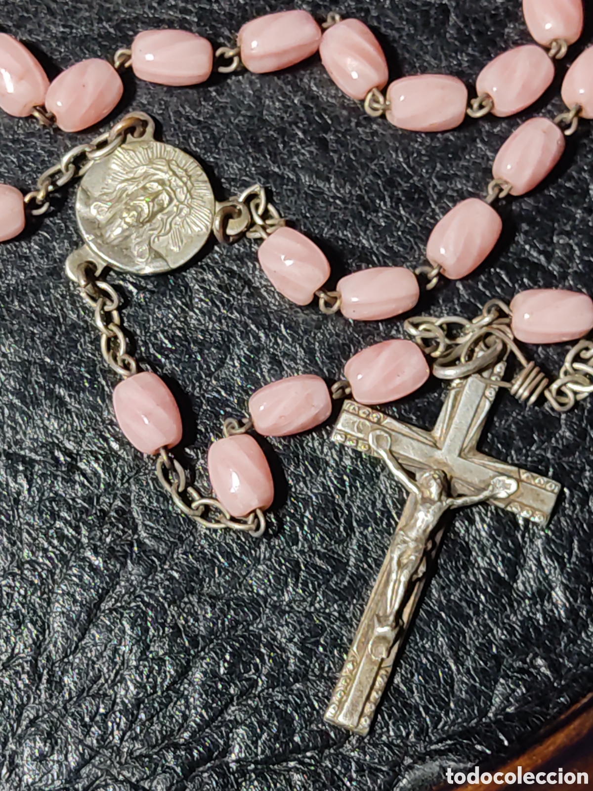 Antig&uuml;edades: Rosario de cristal de Murano rosa. - Foto 2