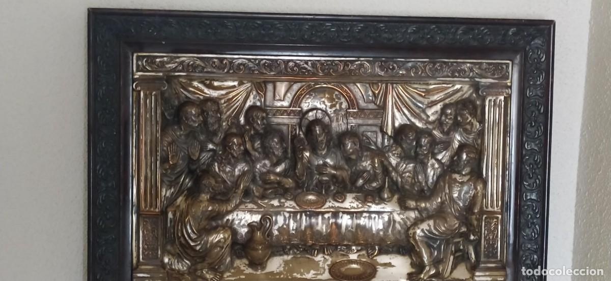 Antig&uuml;edades: Cuadro ultima cena de Jesus en metal - Foto 1