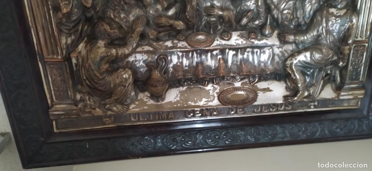 Antig&uuml;edades: Cuadro ultima cena de Jesus en metal - Foto 3