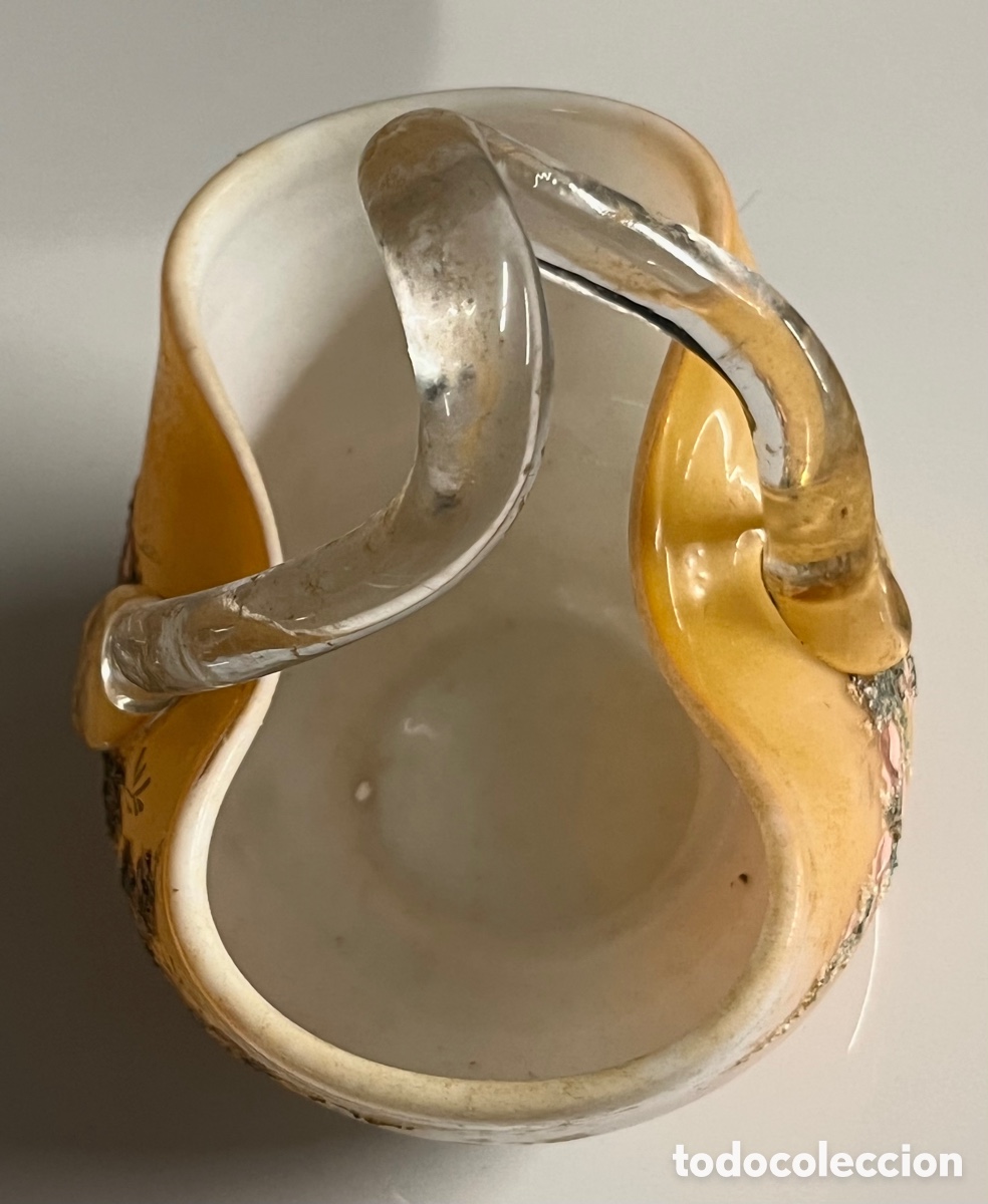 Antig&uuml;edades: CESTA DE CRISTAL PINTADO CATAL&Aacute;N - Foto 4