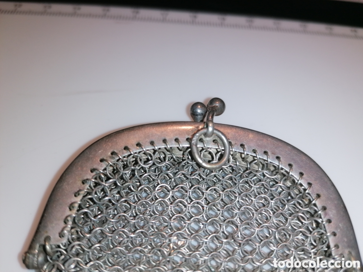 Antig&uuml;edades: Antiguo monedero de plata 800 mls - Dos compartimentos - Foto 5