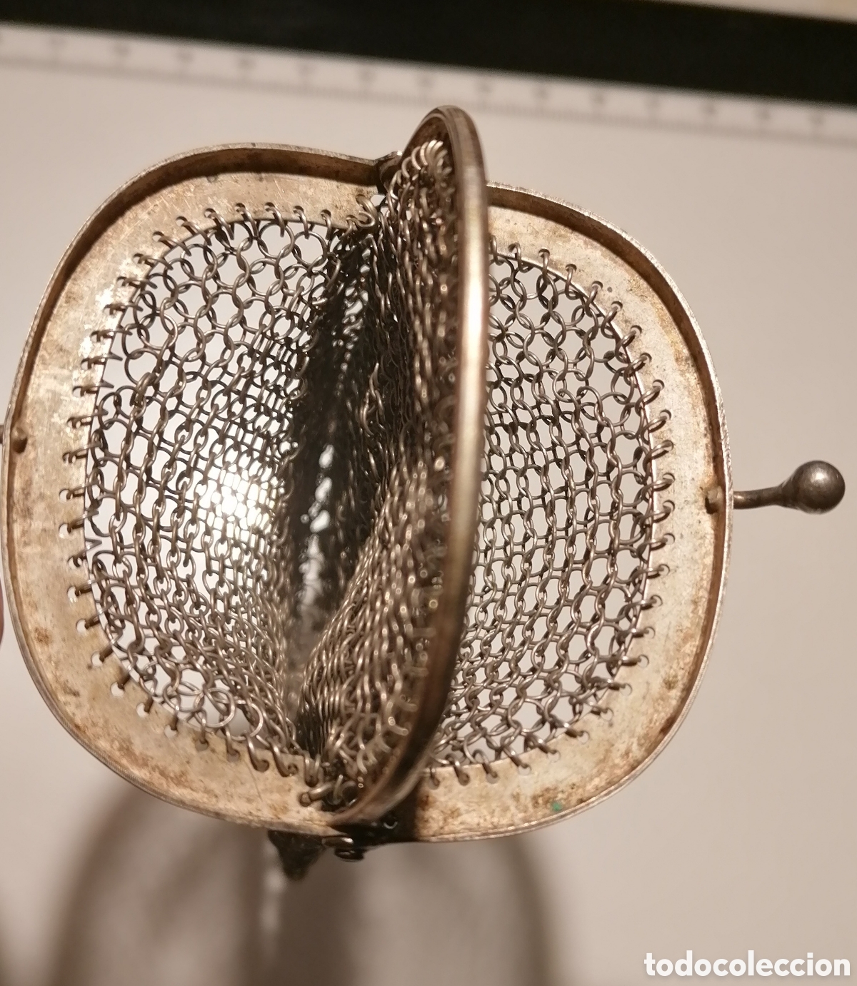 Antig&uuml;edades: Antiguo monedero de plata 800 mls - Dos compartimentos - Foto 3