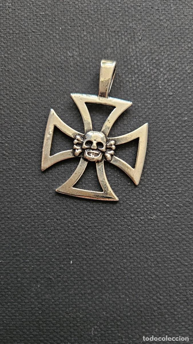 Antiquit&eacute;s: Colgante Cruz Aleman y Calavera Con sello y prueba 925 mirad fotos