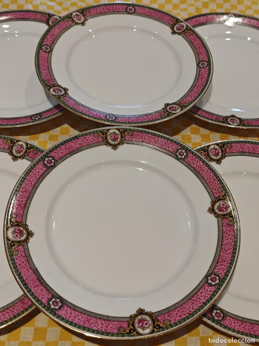 Antig&uuml;edades: 6 platos postre limoges. Francia - Foto 4