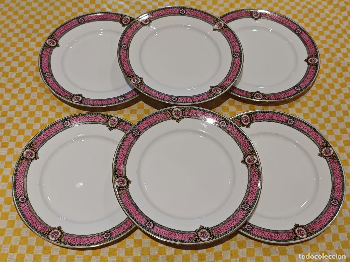 Antig&uuml;edades: 6 platos postre limoges. Francia - Foto 5