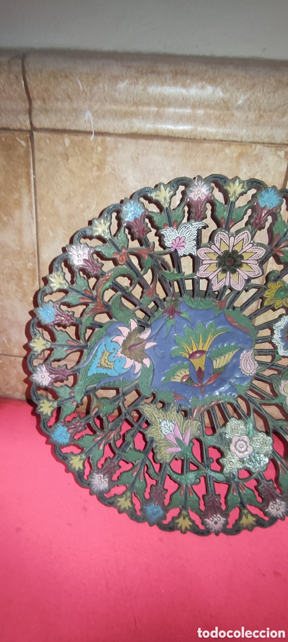Antig&uuml;edades: Plato de bronce esmaltado - Foto 4