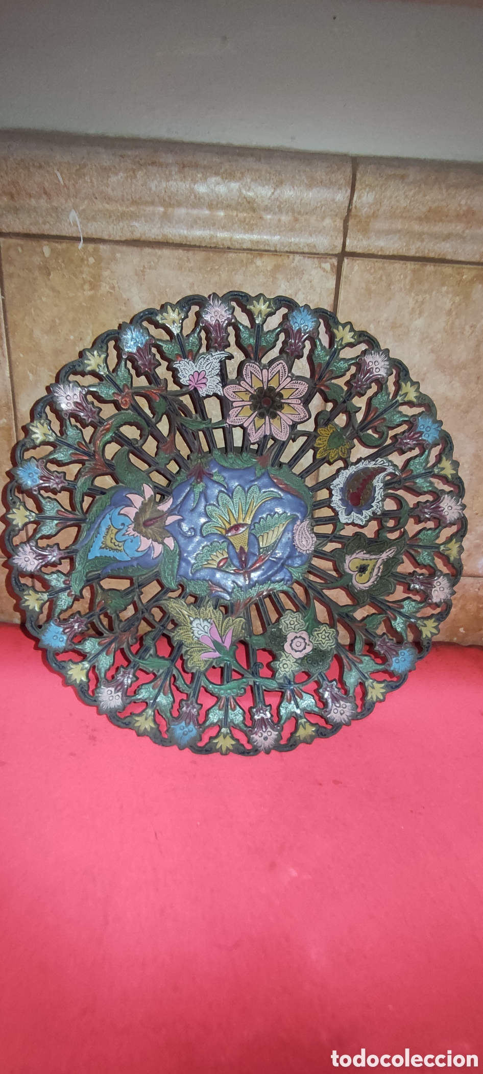 Antig&uuml;edades: Plato de bronce esmaltado - Foto 6