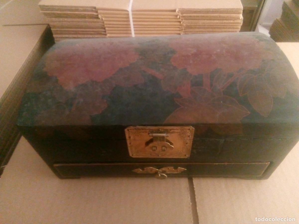 Antig&uuml;edades: CAJA JOYERO MADERA Y TERCIOPELO - Foto 3