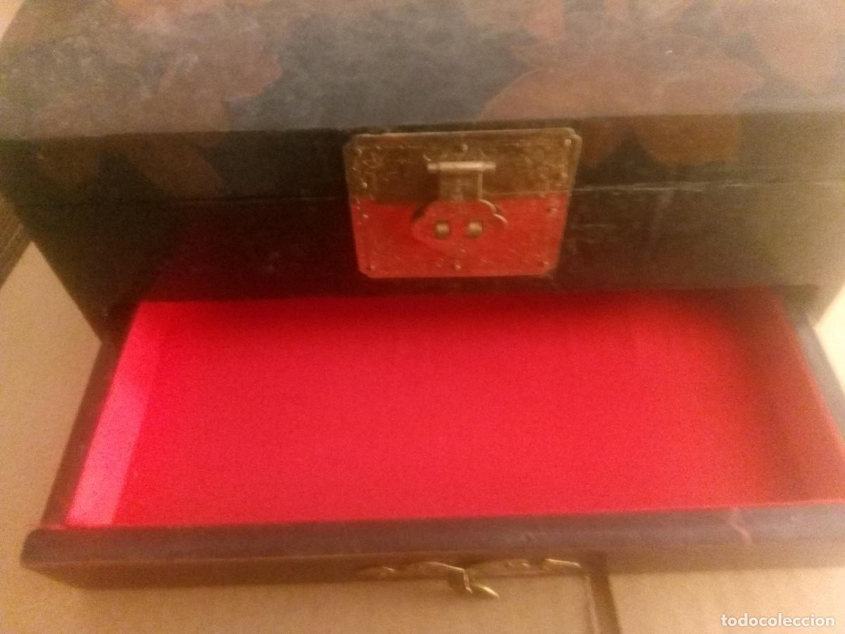 Antig&uuml;edades: CAJA JOYERO MADERA Y TERCIOPELO - Foto 5