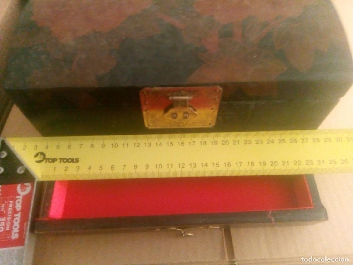Antig&uuml;edades: CAJA JOYERO MADERA Y TERCIOPELO - Foto 6