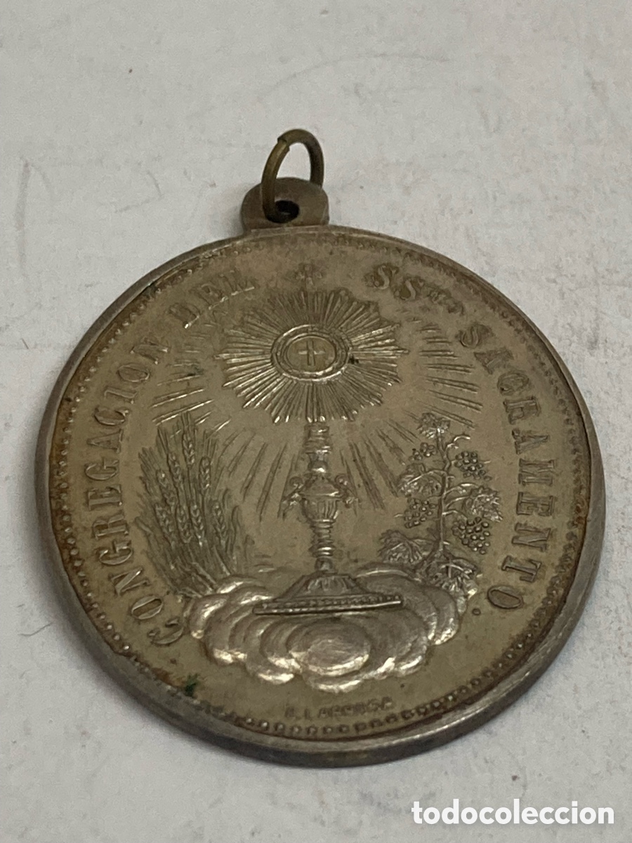 Antig&uuml;edades: Medalla de metal religiosa C370 - Foto 1