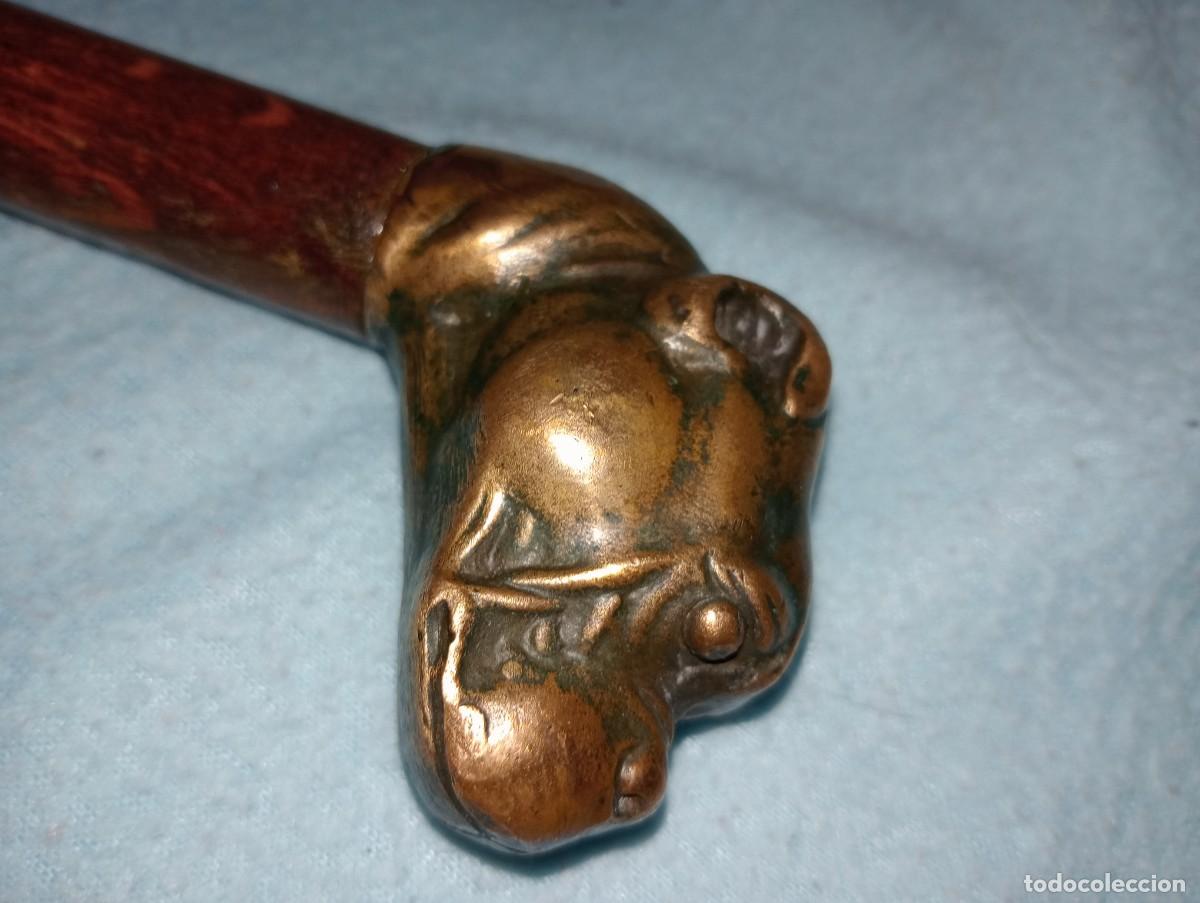 Antig&uuml;edades: Bast&oacute;n con cabeza de Buldog - Foto 1