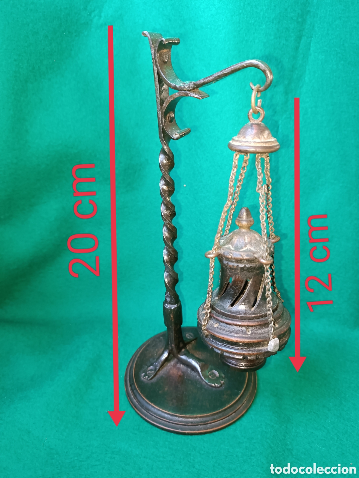 Antig&uuml;edades: Botafumeiro madera y soporte forja. - Foto 2