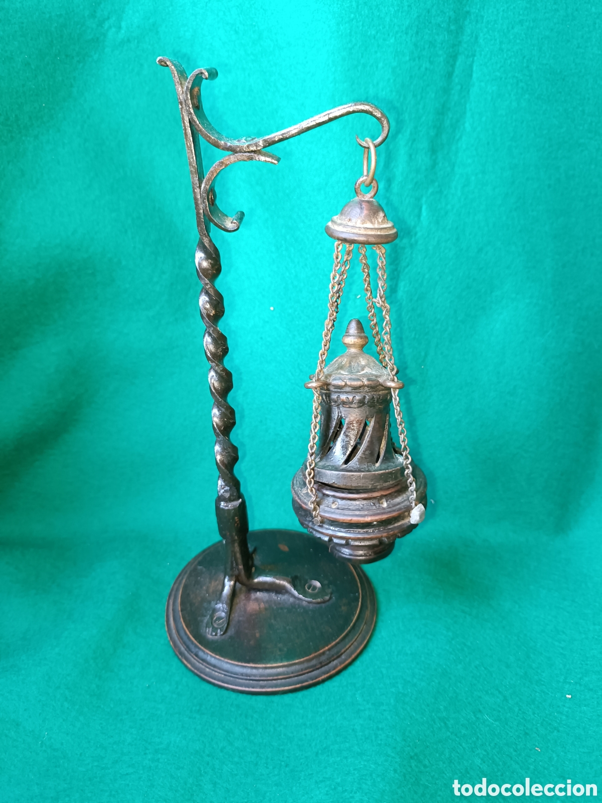 Antig&uuml;edades: Botafumeiro madera y soporte forja. - Foto 6