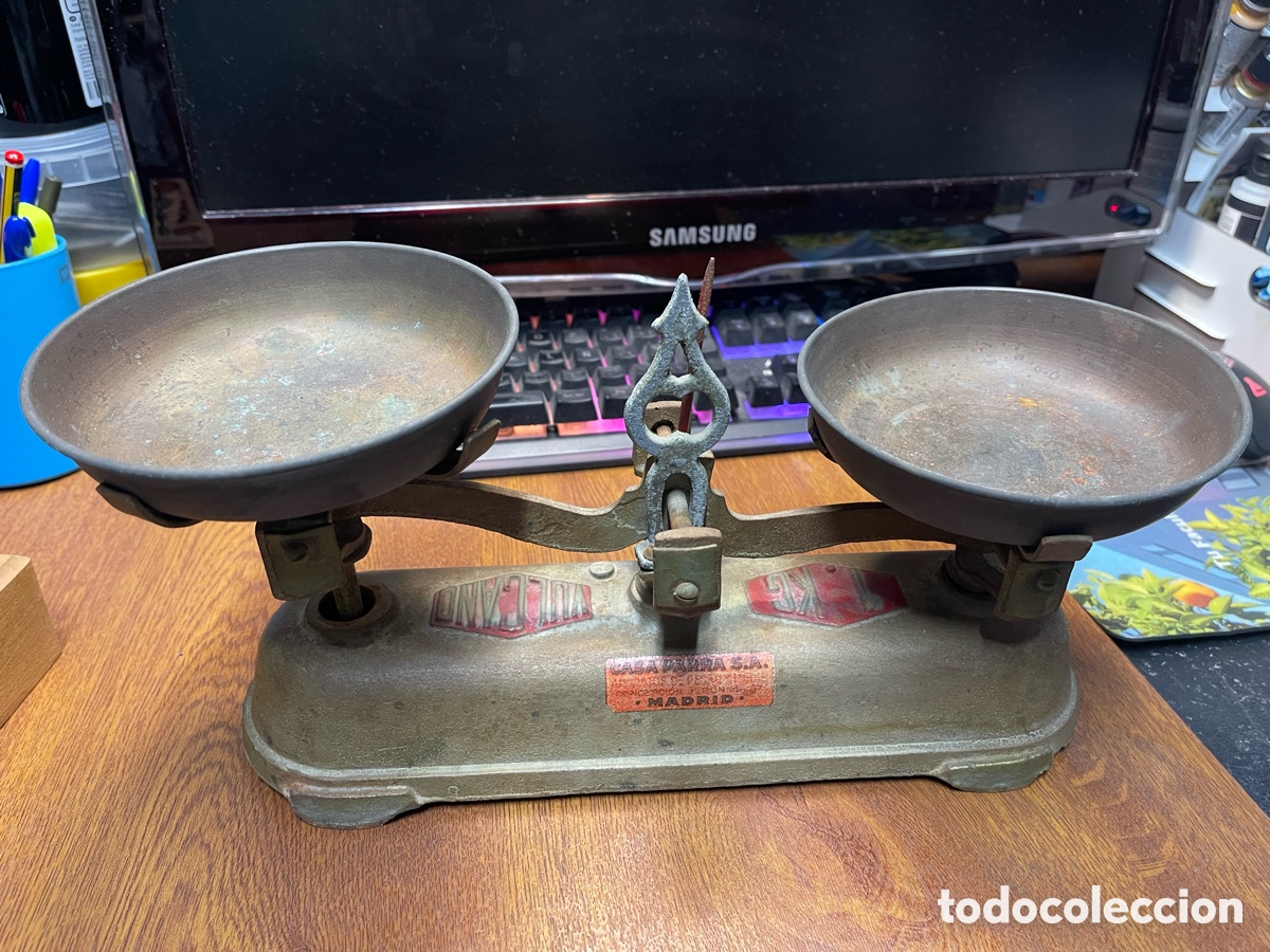 Antig&uuml;edades: BALANZA CON PESAS VULCANO - Foto 1