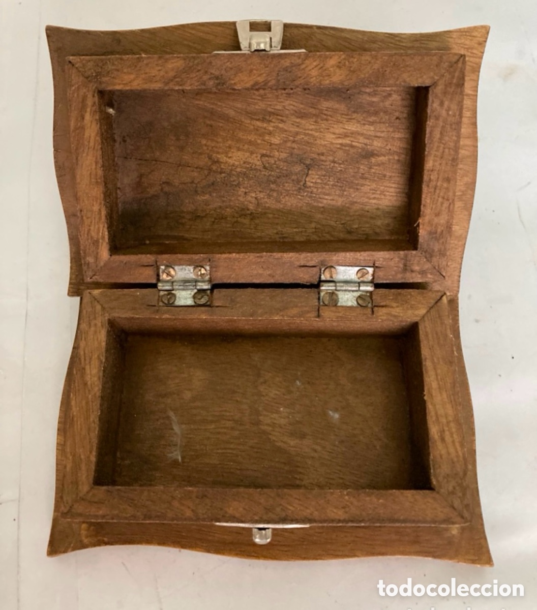 Antig&uuml;edades: CAJA DE MADERA ADORNOS ELEFANTES - Foto 7