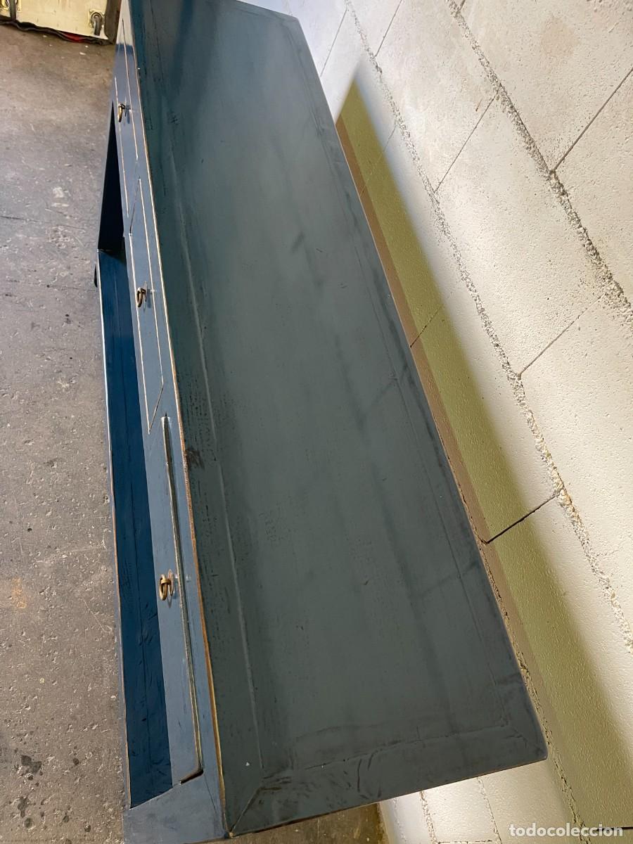 Antig&uuml;edades: consola azul madera maciza lacada - Foto 4