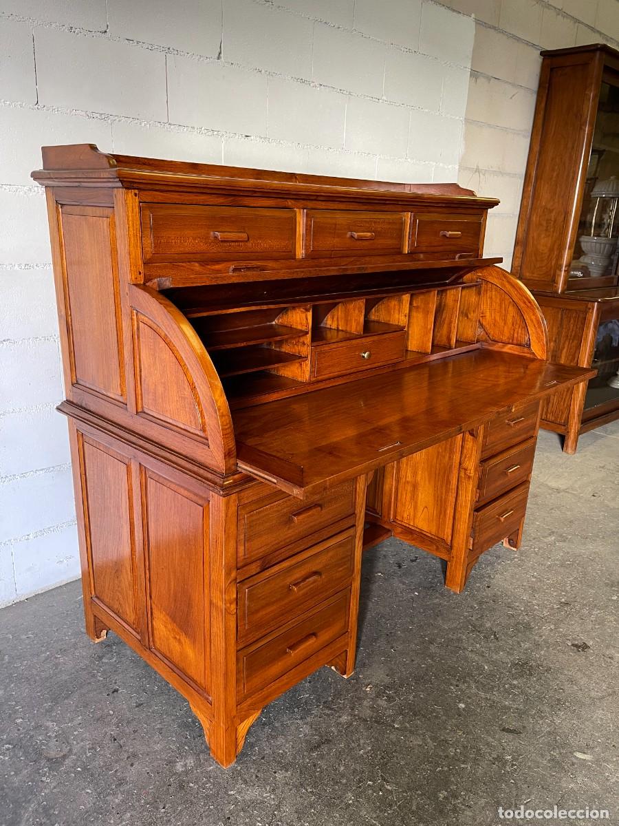 Antig&uuml;edades: buro antiguo madera maciza restaurada - Foto 4