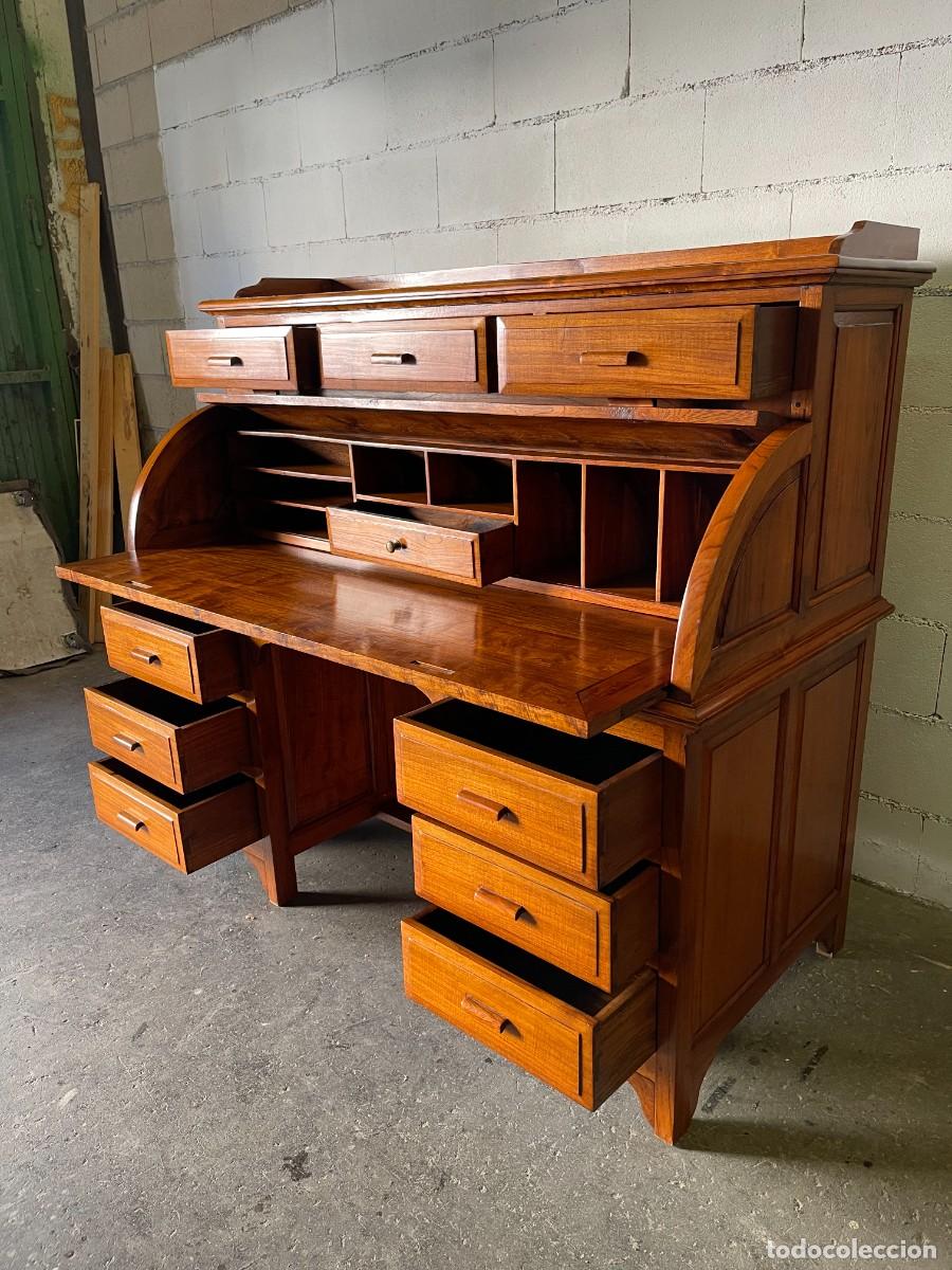 Antig&uuml;edades: buro antiguo madera maciza restaurada - Foto 5