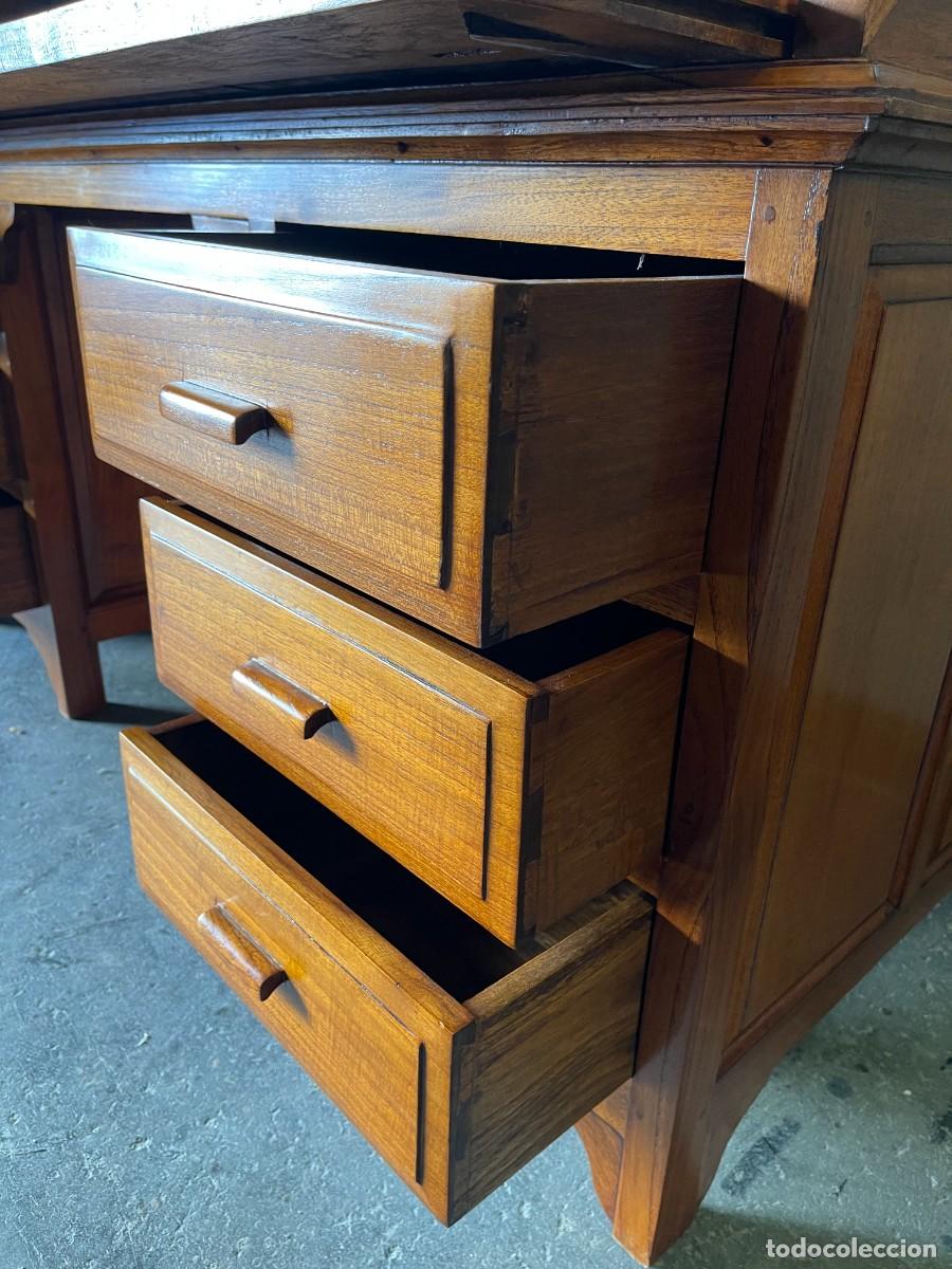 Antig&uuml;edades: buro antiguo madera maciza restaurada - Foto 6