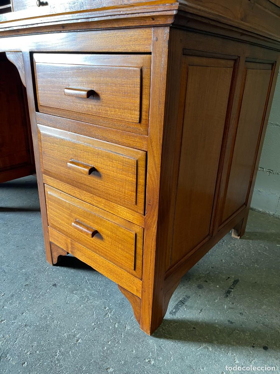 Antig&uuml;edades: buro antiguo madera maciza restaurada - Foto 10