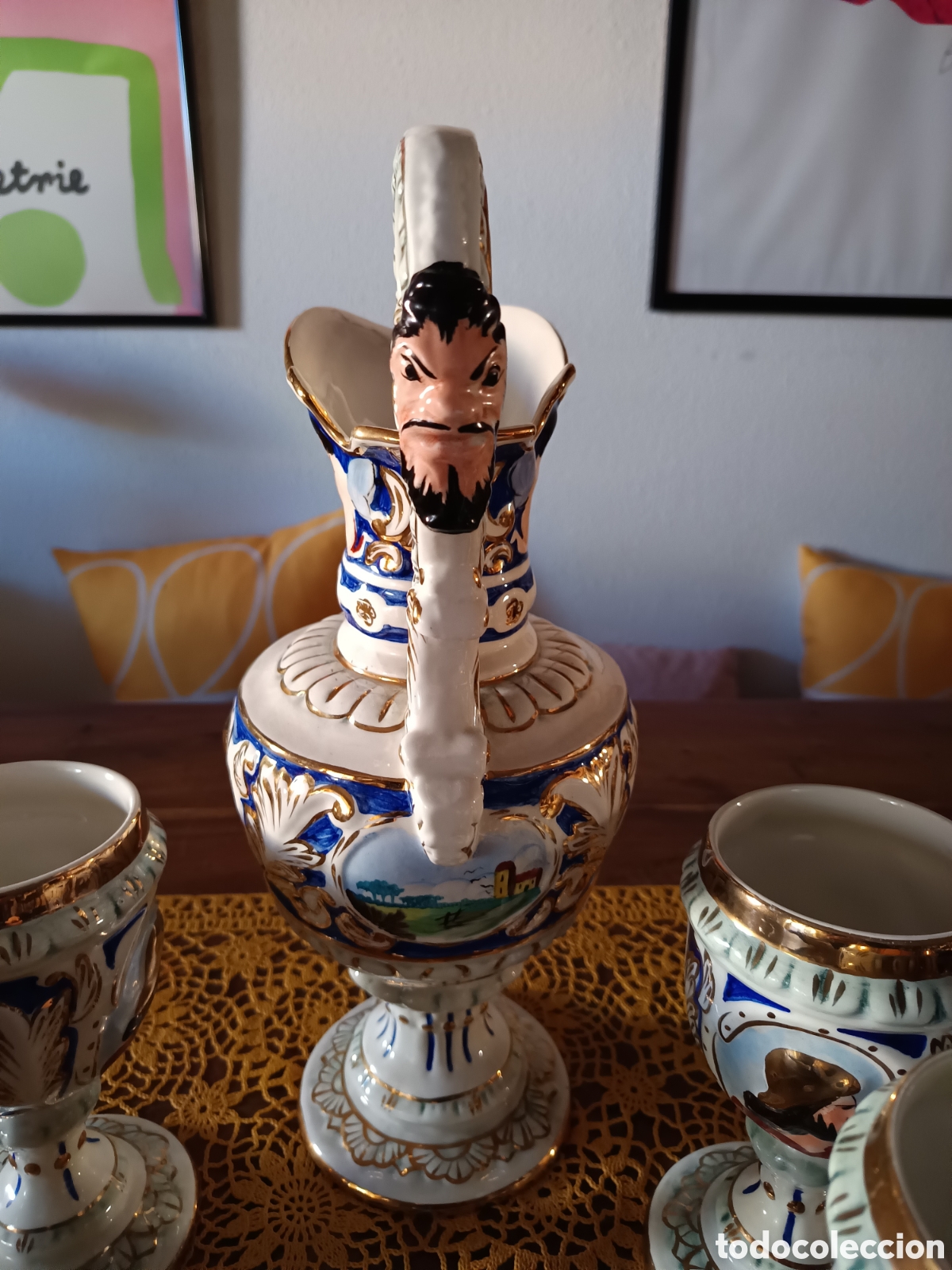 Antig&uuml;edades: Jarra y copas de porcelana - Foto 6