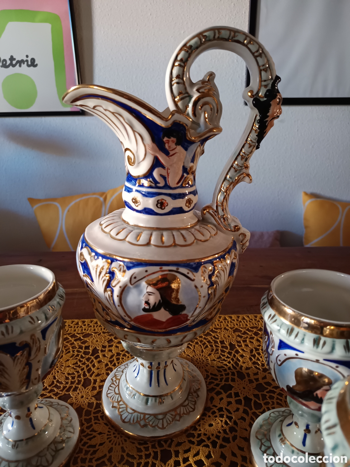 Antig&uuml;edades: Jarra y copas de porcelana - Foto 7