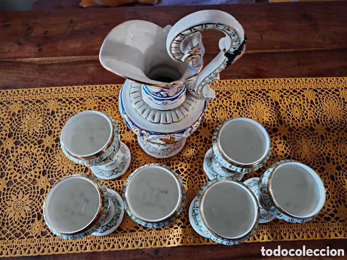Antig&uuml;edades: Jarra y copas de porcelana - Foto 8