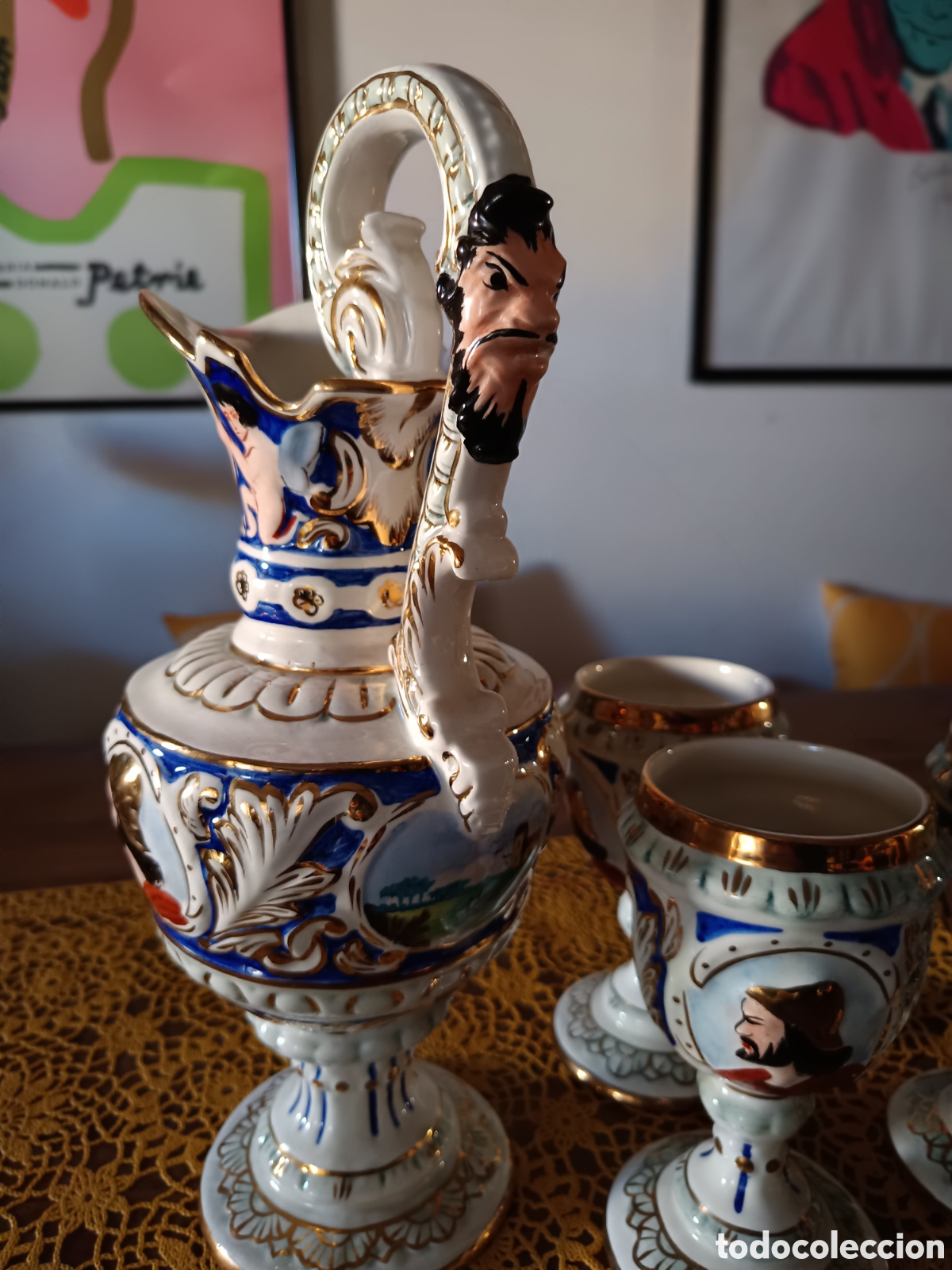 Antig&uuml;edades: Jarra y copas de porcelana - Foto 9