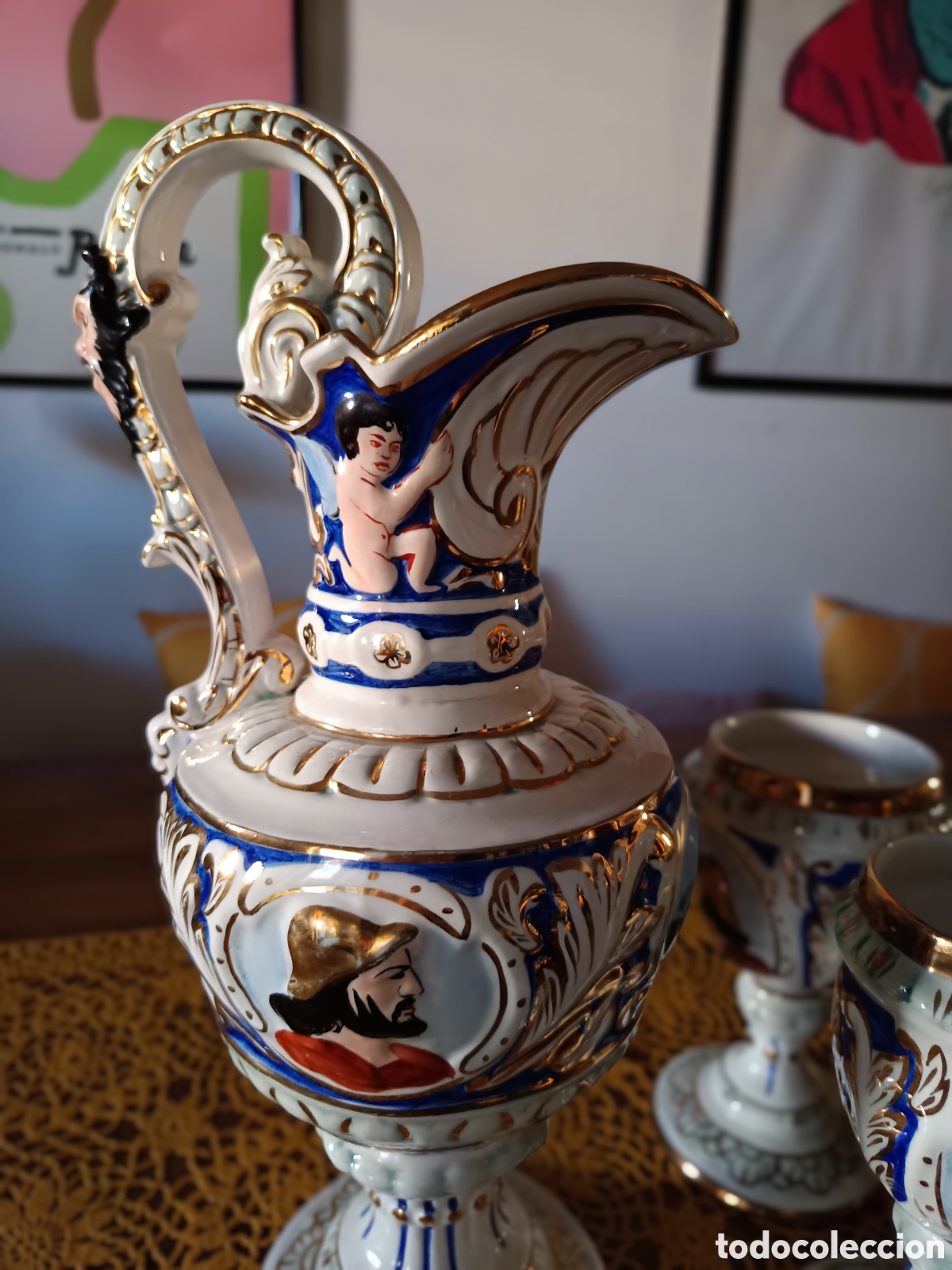 Antig&uuml;edades: Jarra y copas de porcelana - Foto 10