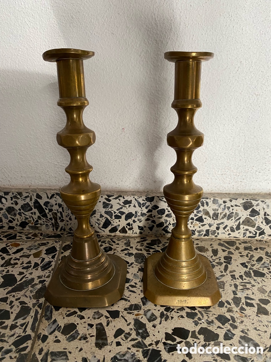 Antig&uuml;edades: Pareja de candeleros - Foto 2