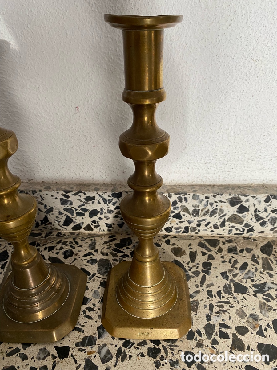 Antig&uuml;edades: Pareja de candeleros - Foto 3